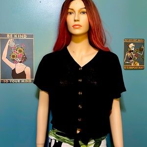 Oversized! ANA cropped tie waist shirt